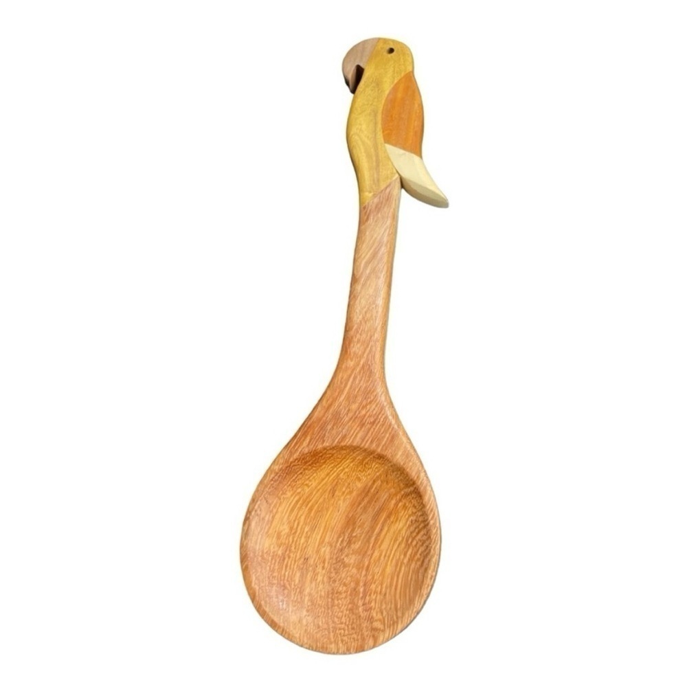 Wood Bird wooden spoon 12"
Multi Colored Wood Pieces.